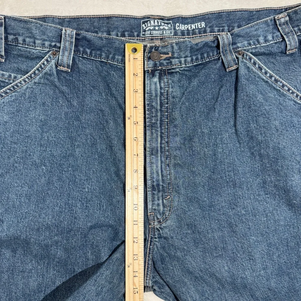 Signature by Levi Strauss & Co Carpenter Jeans Mens 44x32 Blue Workwear Utility